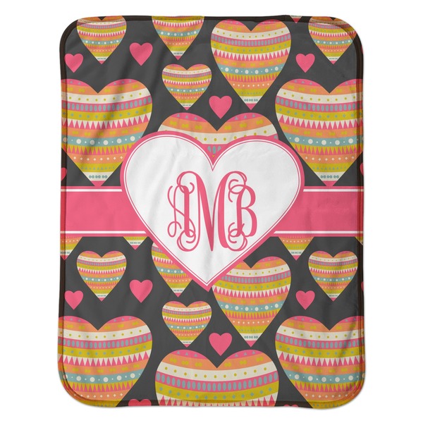 Hearts Baby Sherpa Blanket - Flat