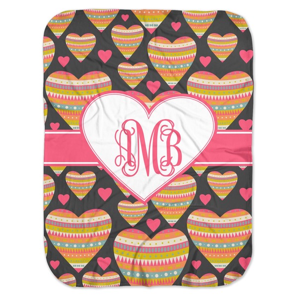 Custom Hearts Baby Swaddling Blanket (Personalized)
