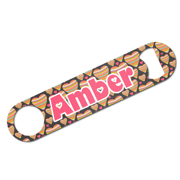Custom Hearts Bar Bottle Opener w/ Monogram