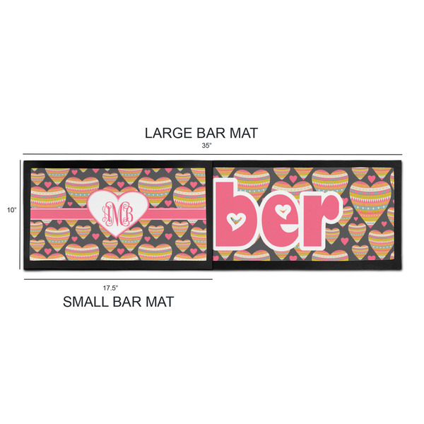 Hearts Bar Mats - Sizing Chart