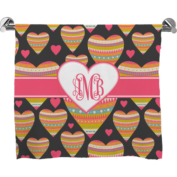 Custom Hearts Bath Towel (Personalized)