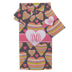 Hearts Bath Towel Set - 3 Pcs (Personalized)