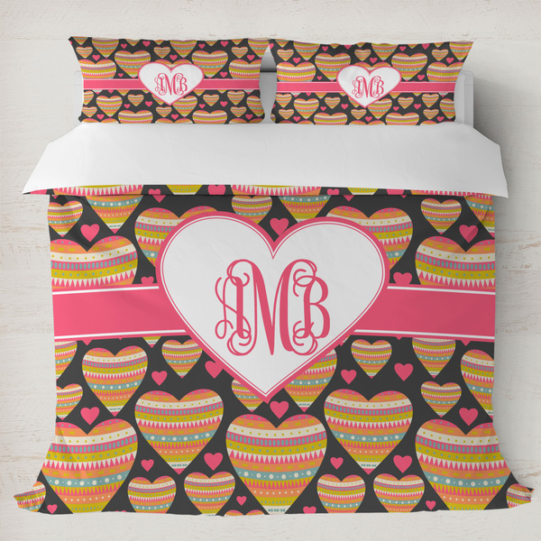 Custom Hearts Duvet Cover Set - King (Personalized)