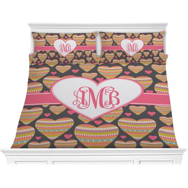 Custom Hearts Comforter Set - King (Personalized)