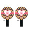 Hearts Black Plastic 7" Stir Stick - Double Sided - Round - Front & Back