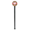 Hearts Black Plastic 7" Stir Stick - Round - Single Stick