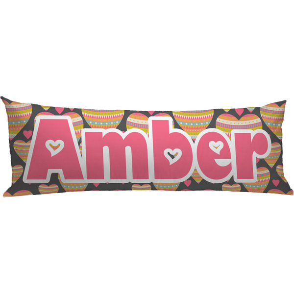 Custom Hearts Body Pillow Case (Personalized)