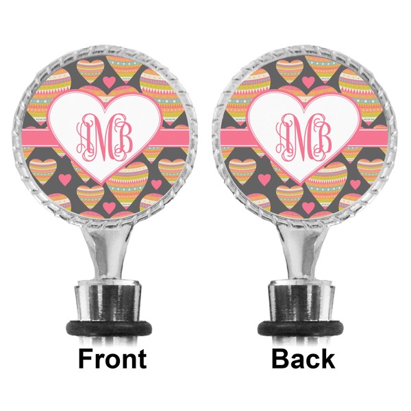 Hearts Bottle Stopper - Front and Back