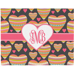 Hearts Woven Fabric Placemat - Twill w/ Monogram