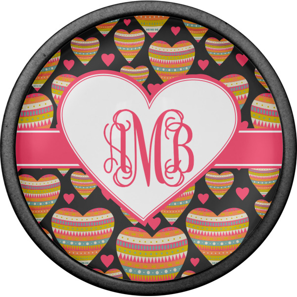 Hearts Cabinet Knob - Black - Front