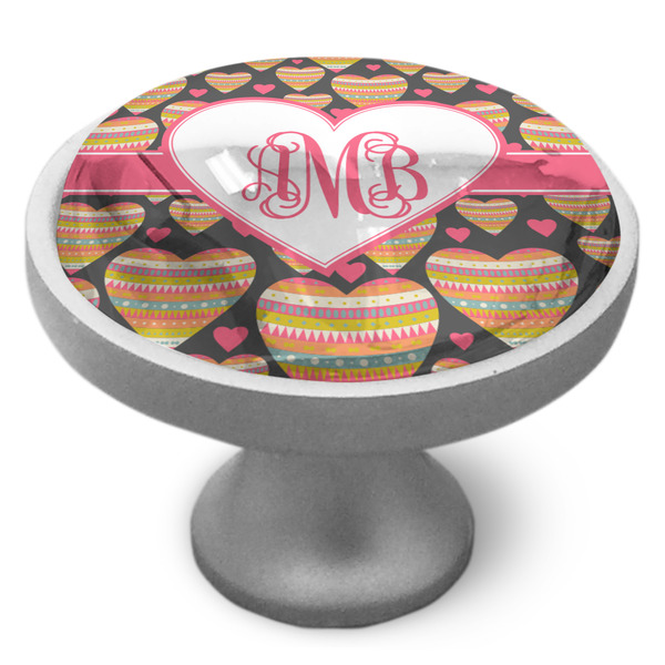 Hearts Cabinet Knob - Nickel - Side