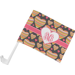 Hearts Car Flag - Small w/ Monogram