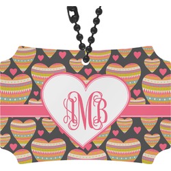 Hearts Rear View Mirror Ornament (Personalized)