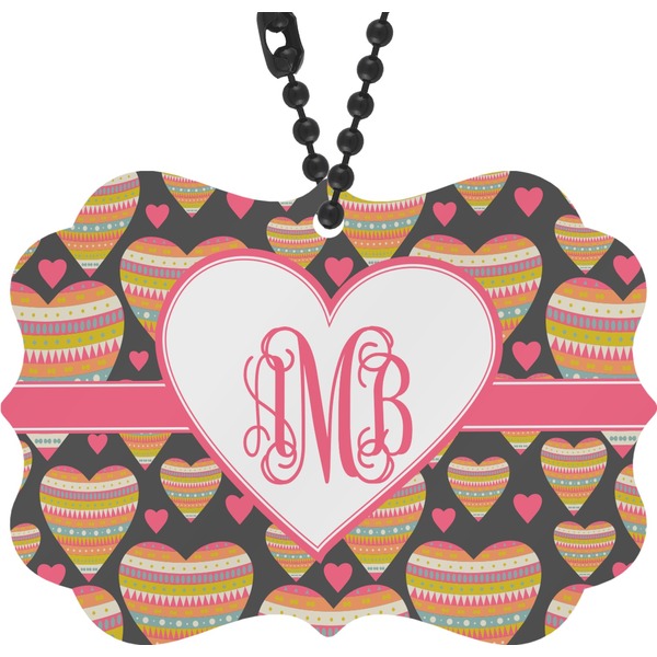 Custom Hearts Rear View Mirror Decor (Personalized)