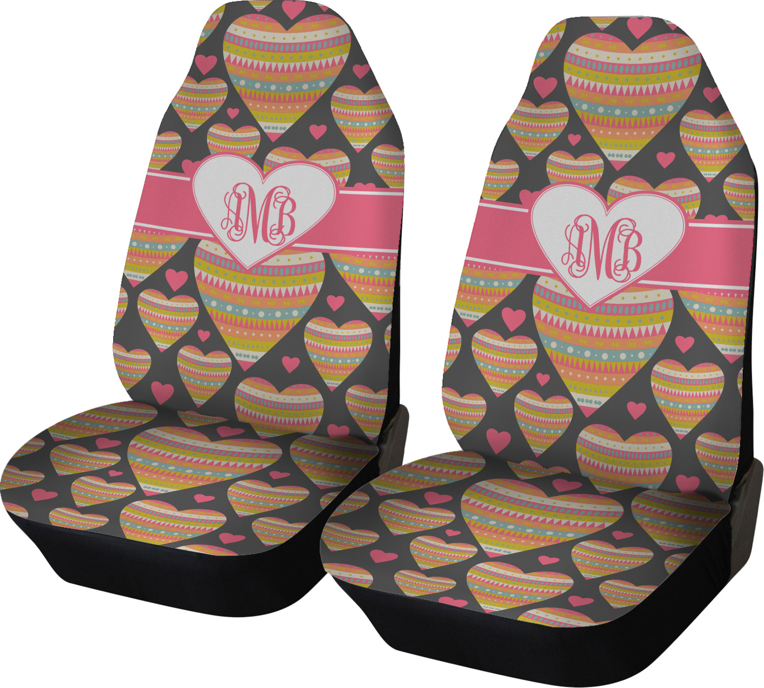 Hearts Car Seat Covers (Set of Two) (Personalized) YouCustomizeIt