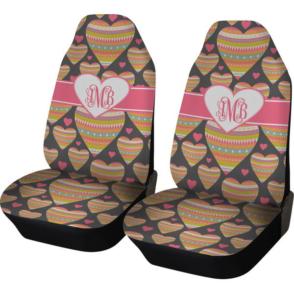 Custom Hearts Car Seat Covers (Set of Two) (Personalized)