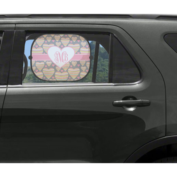 Hearts Car Sun Shade Black - In Car Window