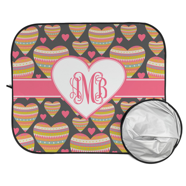 Hearts Car Sun Shades - FOLDED & UNFOLDED