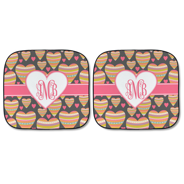 Hearts Car Sun Shades - FRONT