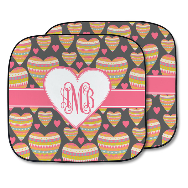 Custom Hearts Car Sun Shade - Two Piece (Personalized)
