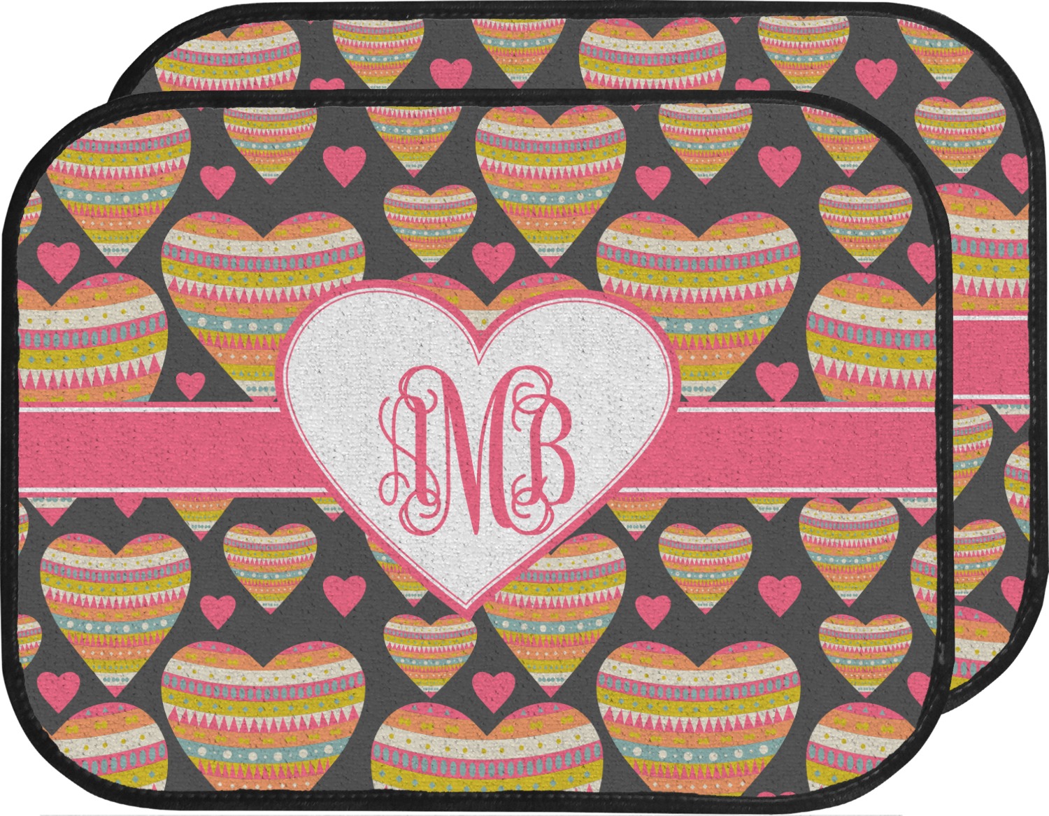 Custom Hearts Car Floor Mats (Personalized) YouCustomizeIt