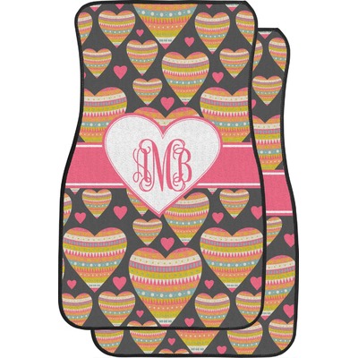 Hearts Car Floor Mats (Front Seat) (Personalized)
