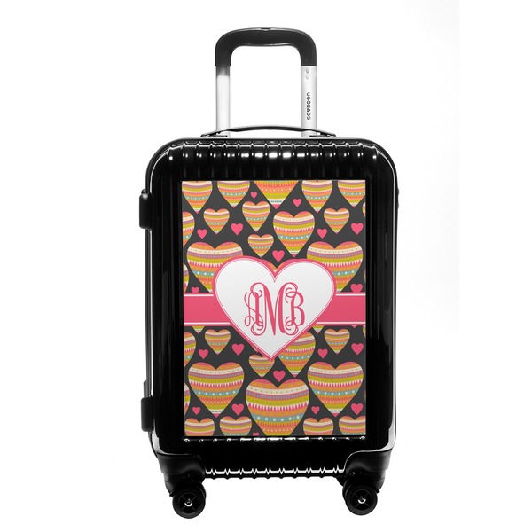 Custom Hearts Carry On Hard Shell Suitcase (Personalized)
