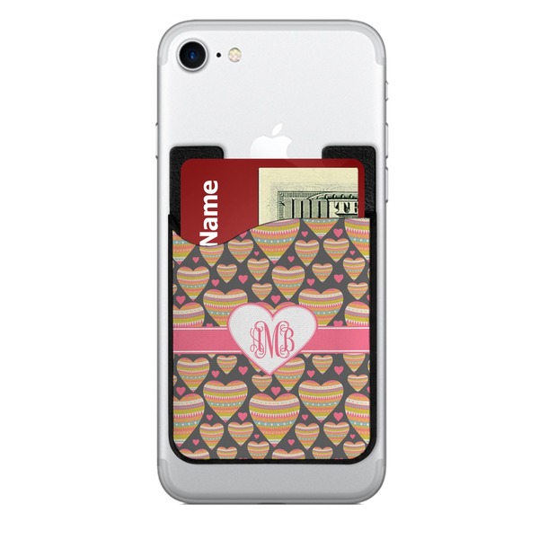 Custom Hearts 2-in-1 Cell Phone Credit Card Holder & Screen Cleaner (Personalized)