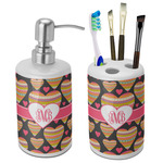 Hearts Ceramic Bathroom Accessories Set (Personalized)