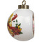 Hearts Ceramic Christmas Ornament - Poinsettias (Side View)
