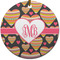 Hearts Ceramic Flat Ornament - Circle (Front)