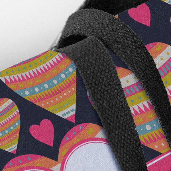 Hearts Closeup of Tote w/Black Handles