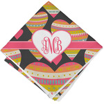 Hearts Cloth Cocktail Napkin - Single w/ Monogram