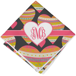 Hearts Cloth Cocktail Napkin - Single w/ Monogram