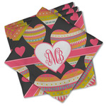 Hearts Cloth Cocktail Napkins - Set of 4 w/ Monogram