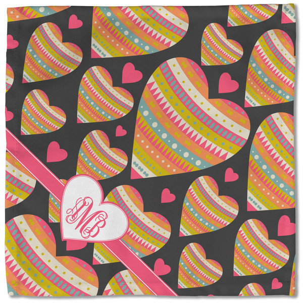 Hearts Cloth Napkins - Personalized Lunch (Single Full Open)