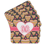 Hearts Cork Coaster - Set of 4 w/ Monogram