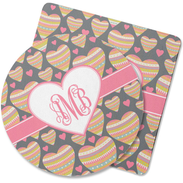 Custom Hearts Rubber Backed Coaster (Personalized)