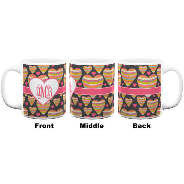 Hearts Coffee Mug - 11 oz - White APPROVAL