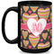 Hearts Coffee Mug - 15 oz - Black Full