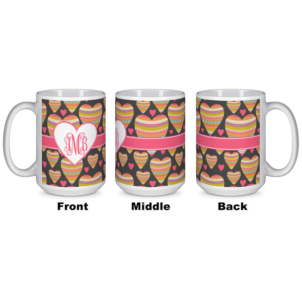 Hearts Coffee Mug - 15 oz - White APPROVAL