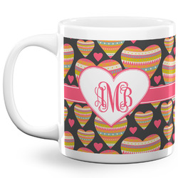 Hearts 20 Oz Coffee Mug - White (Personalized)