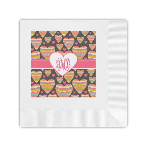 Custom Hearts Coined Cocktail Napkins (Personalized)