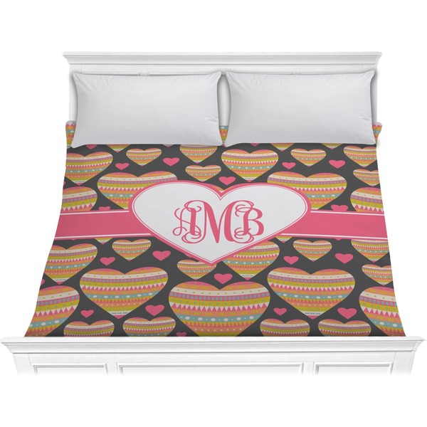 Custom Hearts Comforter - King (Personalized)