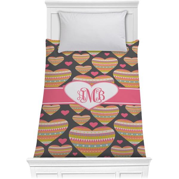 Custom Hearts Comforter - Twin (Personalized)