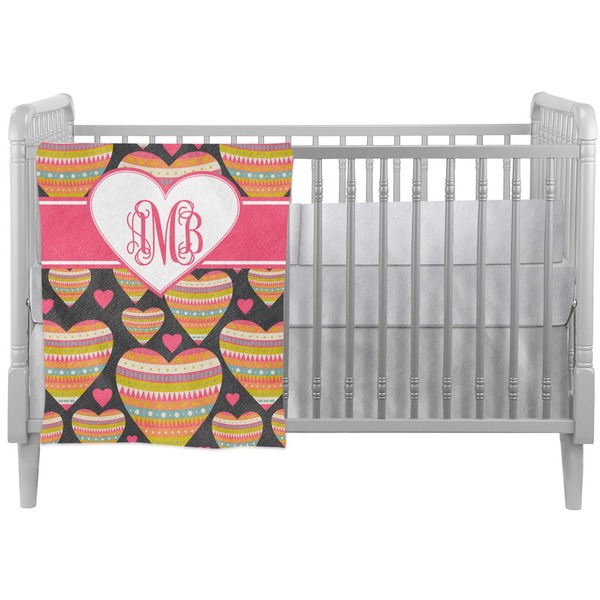 Custom Hearts Crib Comforter / Quilt (Personalized)