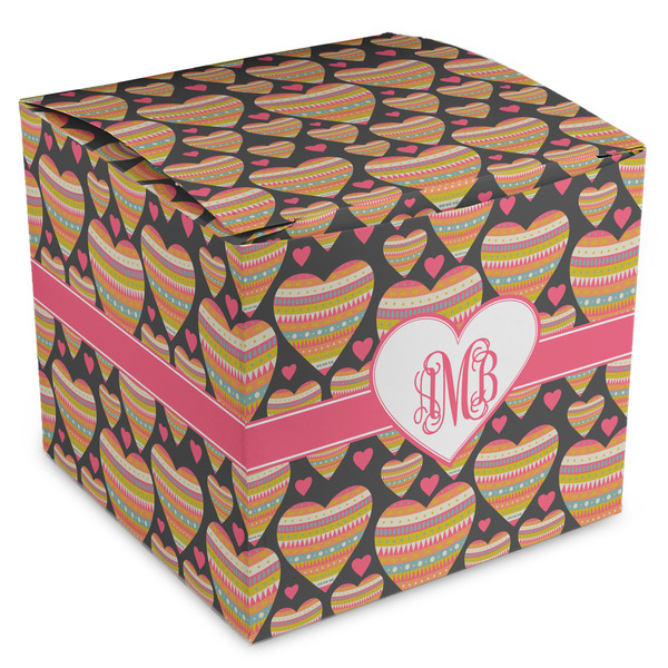 Custom Hearts Cube Favor Gift Boxes (Personalized)
