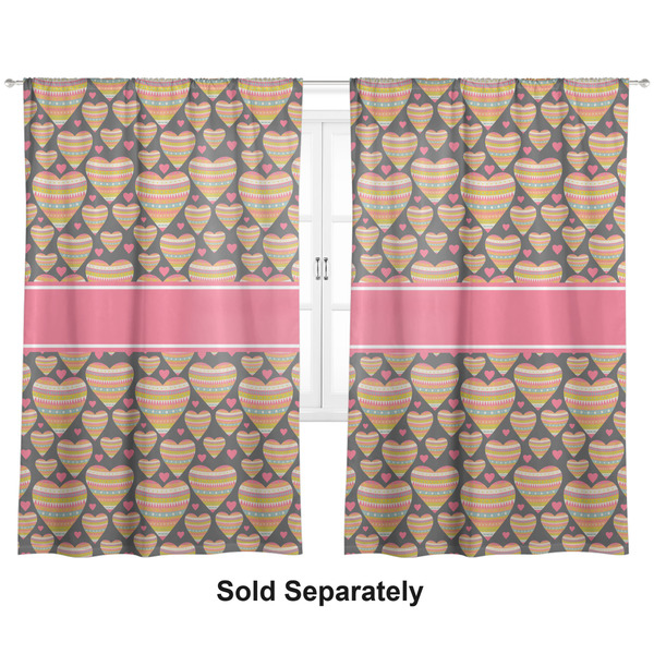 Custom Hearts Curtain Panel - Custom Size