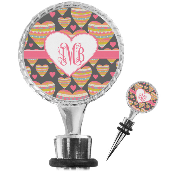 Custom Hearts Wine Bottle Stopper (Personalized)