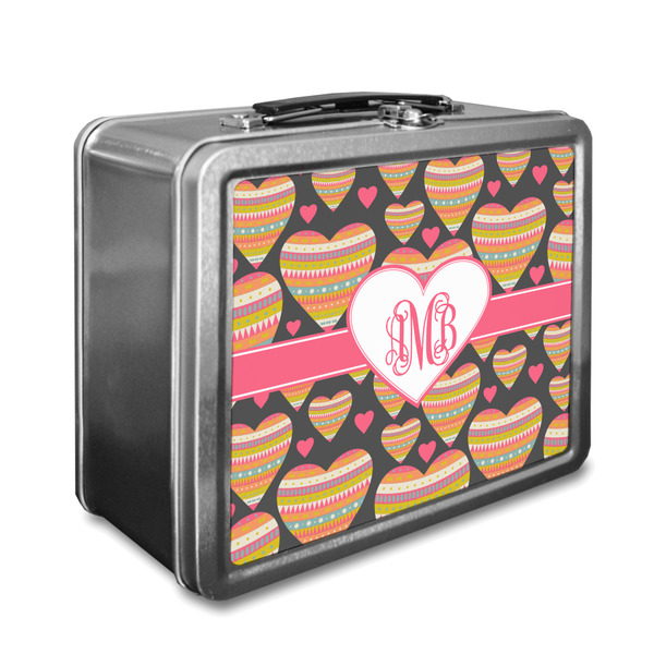 Custom Hearts Lunch Box w/ Monogram